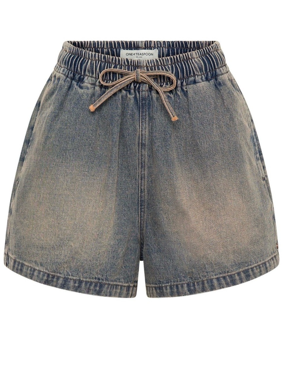 One Teaspoon Boxer Low Waist Denim Shorts - Island Blue